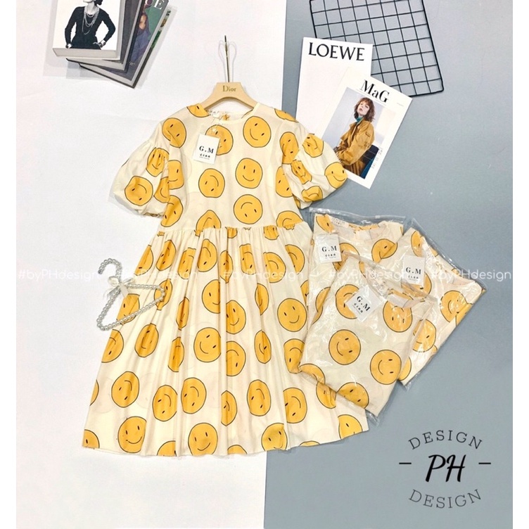 Váy Họa Tiết Mặt Cười From Rộng Bánh Bèo Bầu Bí Bon Chen Chất Thô Mát Dáng Suông Dễ Mặc Giá Bán Tương Tác | BigBuy360 - bigbuy360.vn