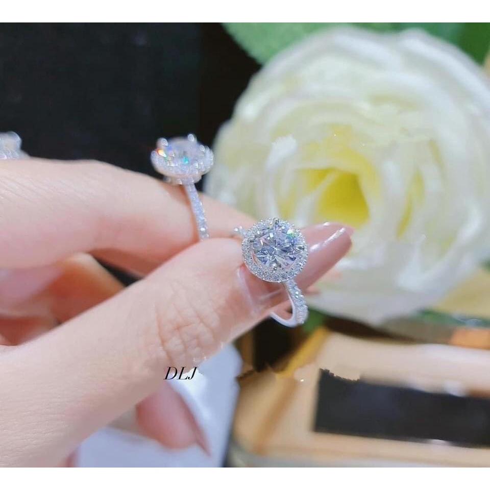 Bộ trang sức nữ bạc thật nạm đá tròn siêu hót - Dây chuyền bạc Bibi silver