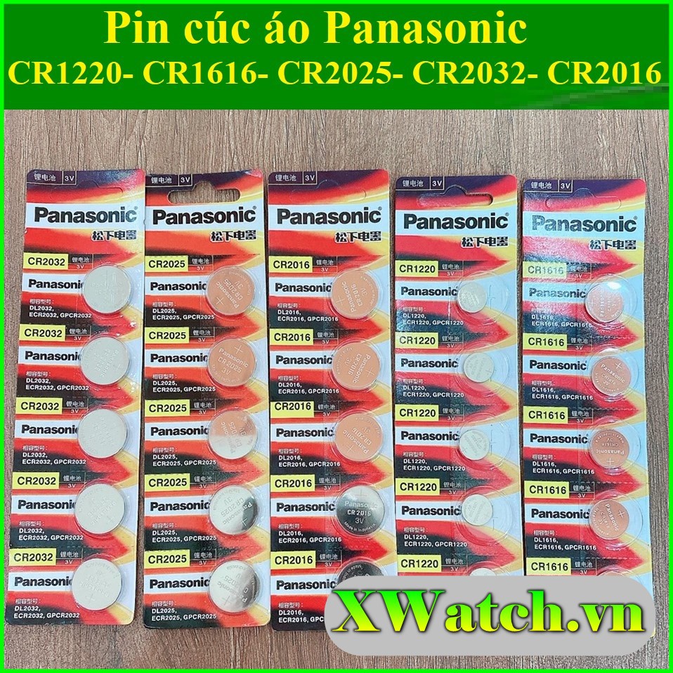 Vỉ 5 Viên Pin Panasonic LR44 AG13 CR2032 / CR2025 / CR2016 / CR1220 / CR1620 / CR1616 Pin 3V Lithium