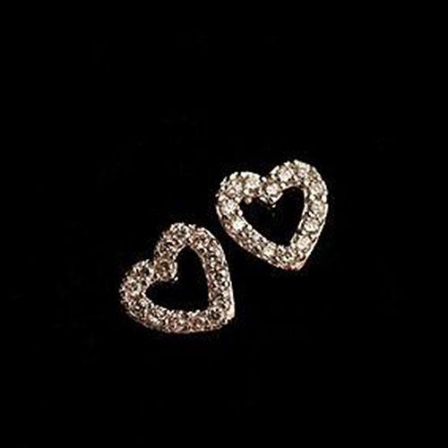 Khuyên Tai Hình Trái Tim Đính Đá Thời Trang Cho Nữ