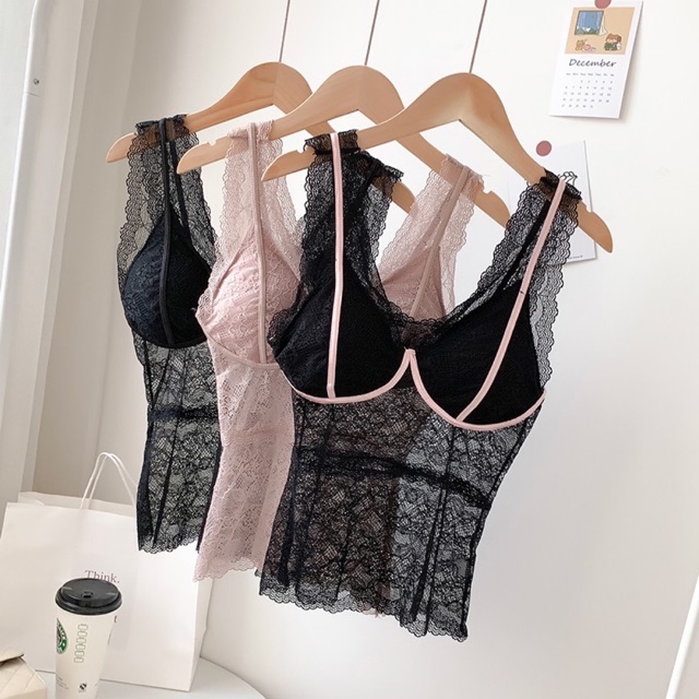 Áo bra ren dáng dài viền ngực (túi zip)