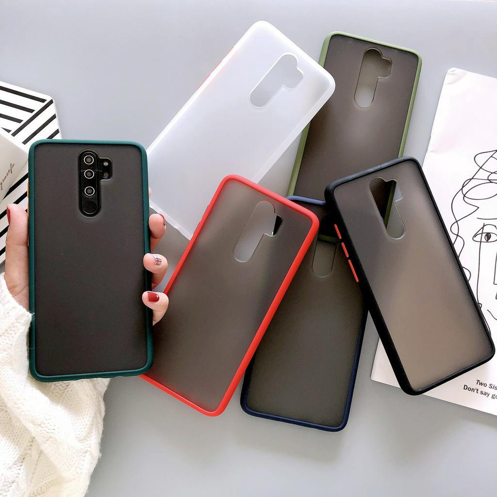 Ốp Điện Thoại Nhựa Cứng PC Bề Mặt Nhám Viền Màu Redmi Mi Note 7 7Pro 8 8Pro 9 9S 9Pro 9ProMax 10 10s 10Pro 11 11S 11Pro