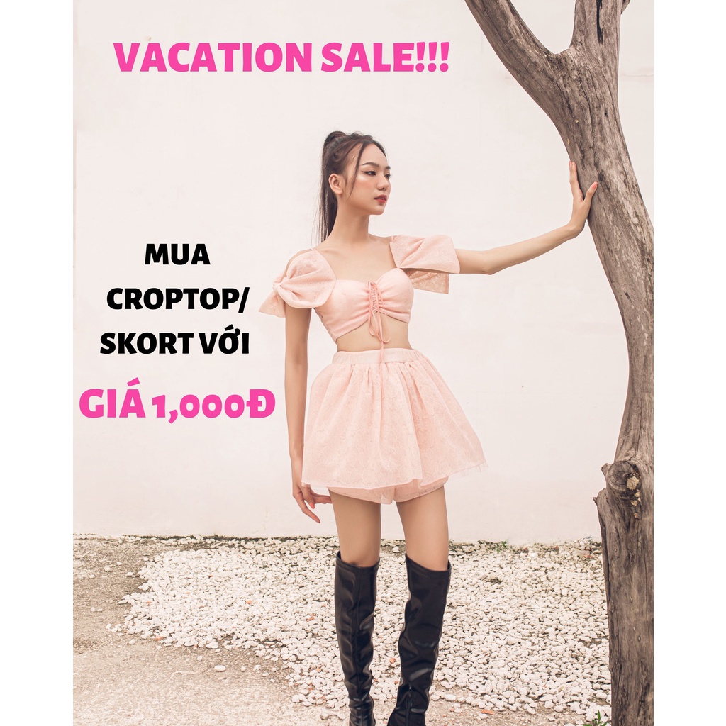 Áo Croptop Dollie Nơ 2 Tay/ Váy Quần Dollie Freesize Ren Tơ Hoa Ẩn Phối Nhiều Kiểu Siêu Dễ Thương Sang Chảnh