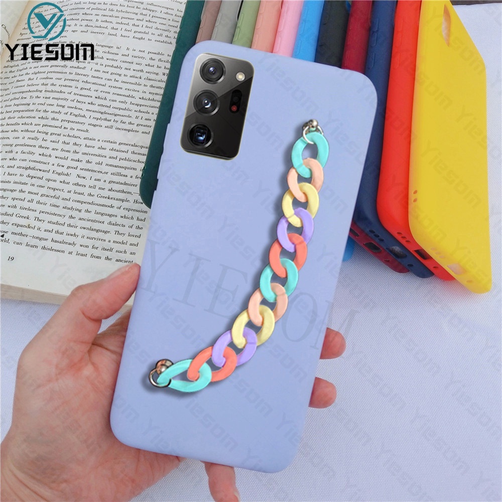 Ốp Điện Thoại TPU Màu Cầu Vồng Có Dây Đeo Tay Cho Samsung Galaxy Note 20 Ultra 10 Plus Note 10 Lite 9 8