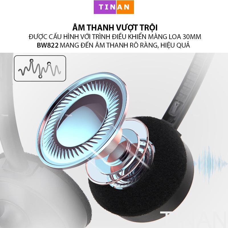 [Đầu Cắm USB] Tai Nghe Có Dây TINAN BW822 Kèm Mic, Thích Hợp Dùng Chăm Sóc Khách Hàng, Học Online