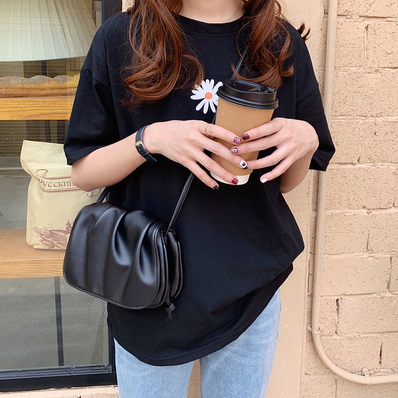 Túi đeo chéo hình đám mây màu trắng phong cách Hàn Quốc mới cho nữ