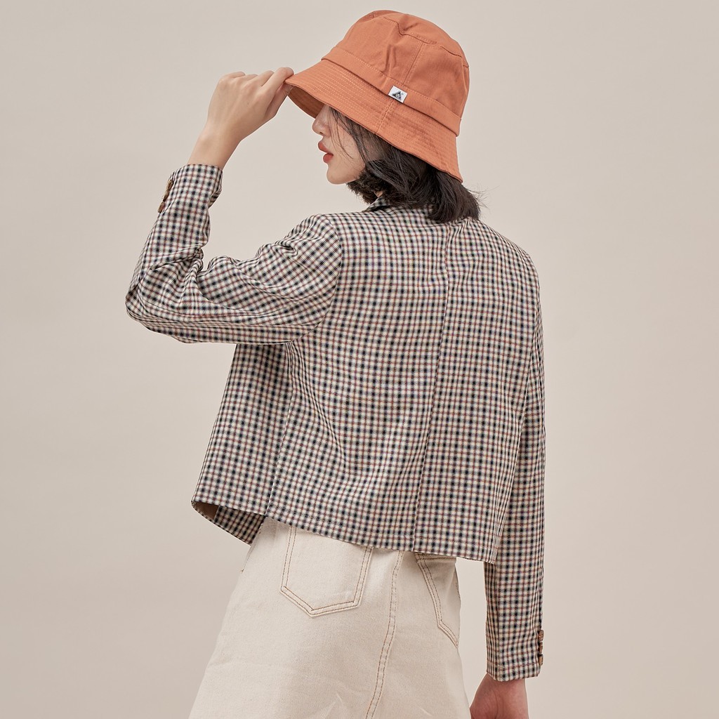 Áo khoác blazer crop caro TK - AKTK032 | BigBuy360 - bigbuy360.vn