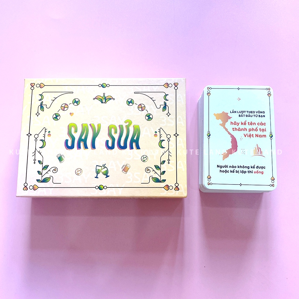 Bộ Bài Drinking Game SAY SƯA 78 Lá Bài Cho Nhóm Bạn Và Cặp Đôi Bùng Nổ Cuộc Vui TB-SAYSUA