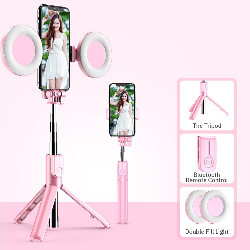 Gậy selfie Bluetooth Không Dây 4 Trong 1 Có Đèn LED Cho iPhone x 8 Android | BigBuy360 - bigbuy360.vn