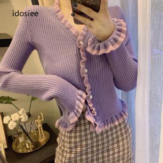 Áo dệt kim tay loe dài nữ tính