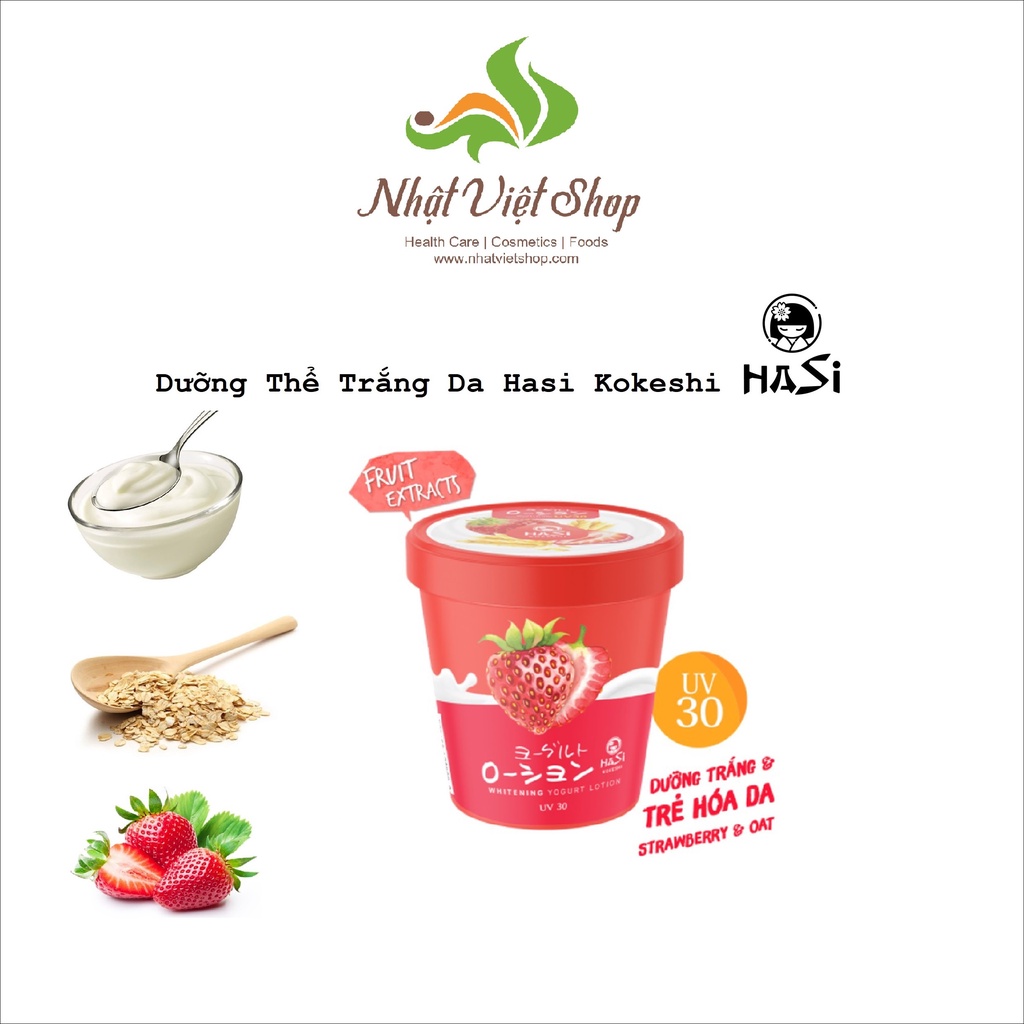 Kem Lotion Dưỡng Thể Trắng Da Yogurt Trái Cây Hasi Whitening Yogurt Lotion UV 30