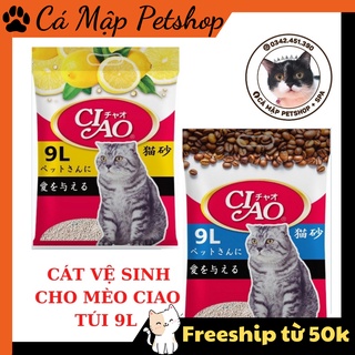 [Mã PET20K giảm 20K đơn 250K] Cát vệ sinh cho mèo CIAO 9L, Cát vệ sinh cho mèo thấm hút khử mùi xuất xứ Nhật Bản