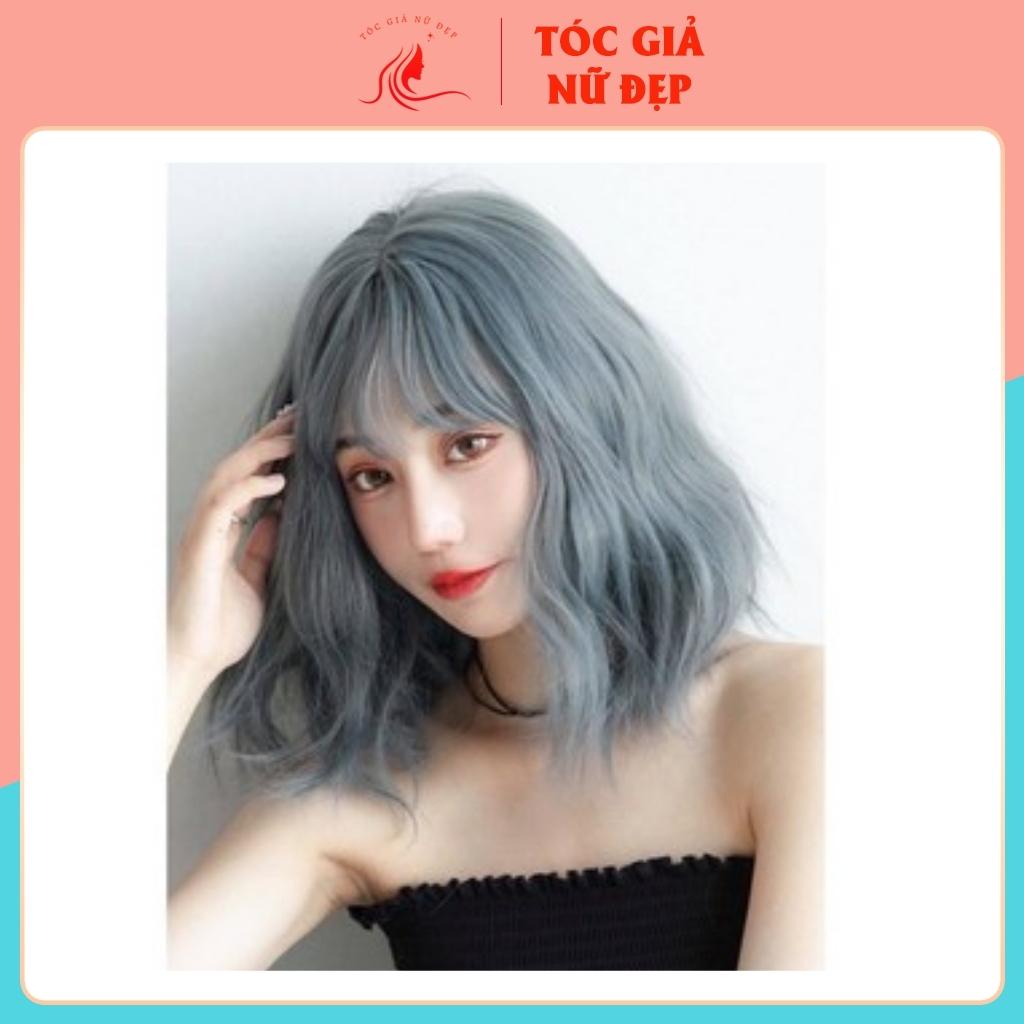 Tóc giả nguyên đầu xù lỡ xanh khói, d3057