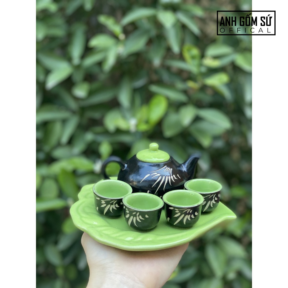 Bộ Ấm Chén Mini Thờ Cúng, Ấm Chén Hạt Mít Pha Trà Sen Bát Tràng, Nhiều Mẫu Đẹp