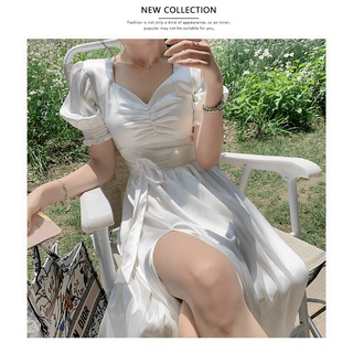 maxi  Lụa Satin  trắng Dài siêu xinh lt