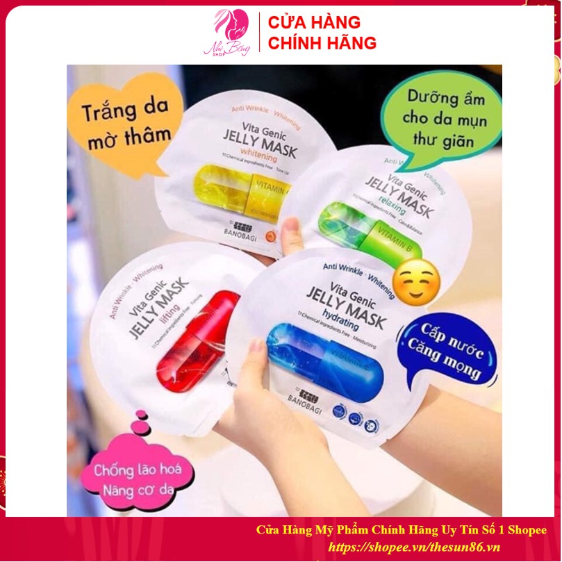 Hộp 10 Túi Mặt Nạ Viên Thuốc / Mặt Nạ Giấy Viên Thuốc Banobagi Anti Wrinkle Whitening Vita Genic Mask Hàn Quốc | BigBuy360 - bigbuy360.vn
