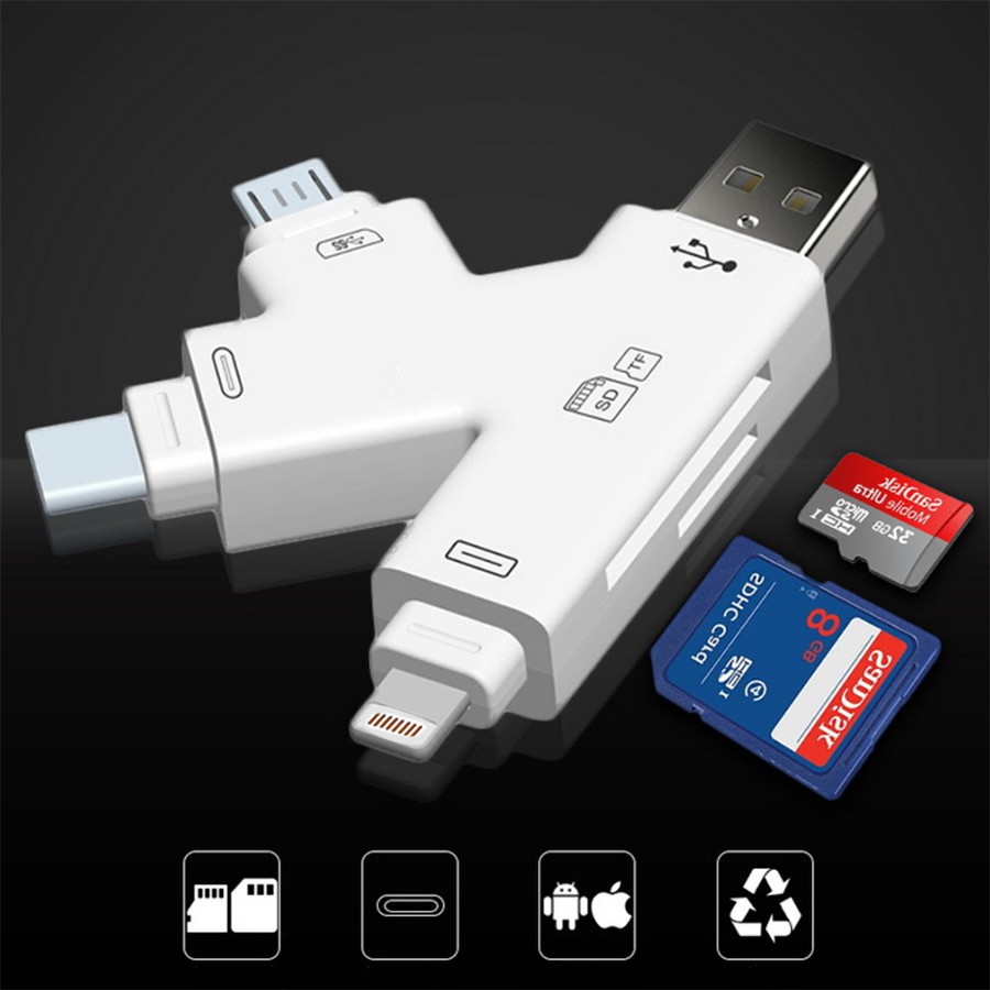 Đầu đọc thẻ nhớ SD Micro SD OTG cho iphone, ipad, đa dụng[Chính hãng i-Flash]