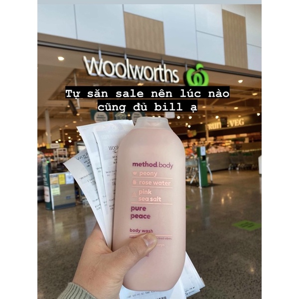 [Hàng Air - Đủ Bill] Sữa Tắm Cấp Ẩm Dưỡng Trắng Method Body Wash Úc Cho Da Mịn Màng Sạch Sâu Từ Bên Trong 532ml
