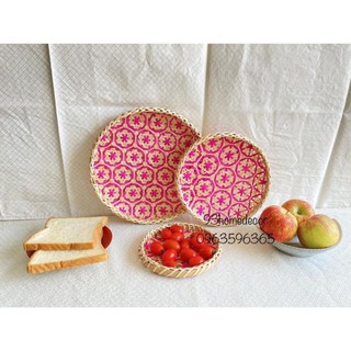Mẹt tre đan thưa đan hoa thị size 25cm