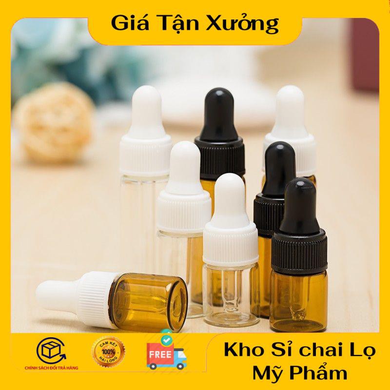 Lọ Chiết Serum ❤ TRÙM SỈ ❤ Lọ chiết tinh dầu thủy tinh mỏng 2ml,3ml,5ml chiết mỹ phẩm , phụ kiện du lịch