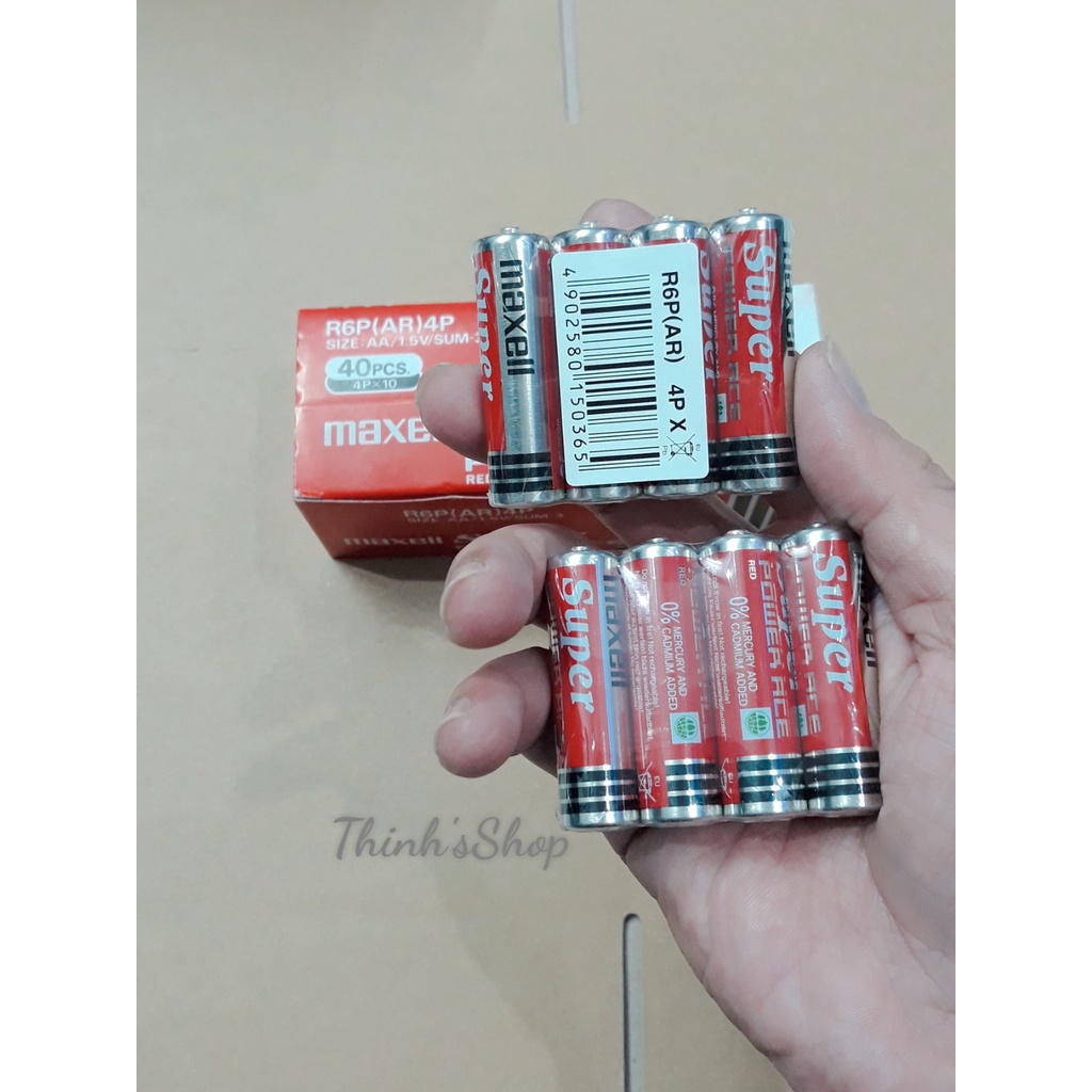 Hộp 40 viên pin tiểu AA Maxell Power ACE R6P(AR)4P Red