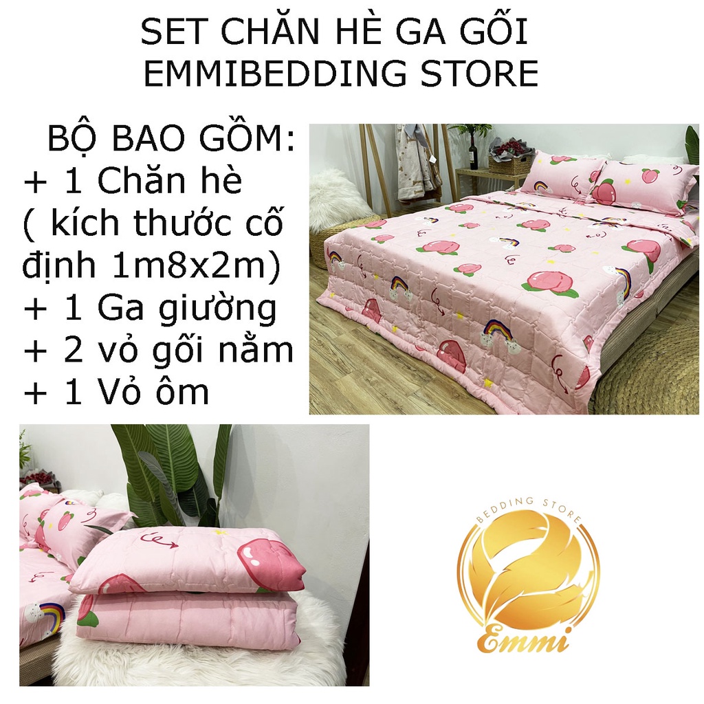 Bộ ga,gối chăn hè trần bông Emmibedding Store