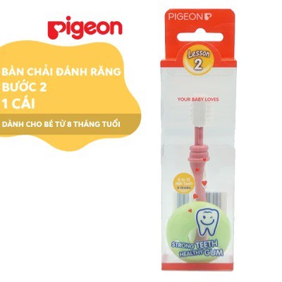 Bàn chải đánh răng lông mềm cho bé Pigeon bước 2 (8-12 tháng), bước 3 (12-36 tháng)