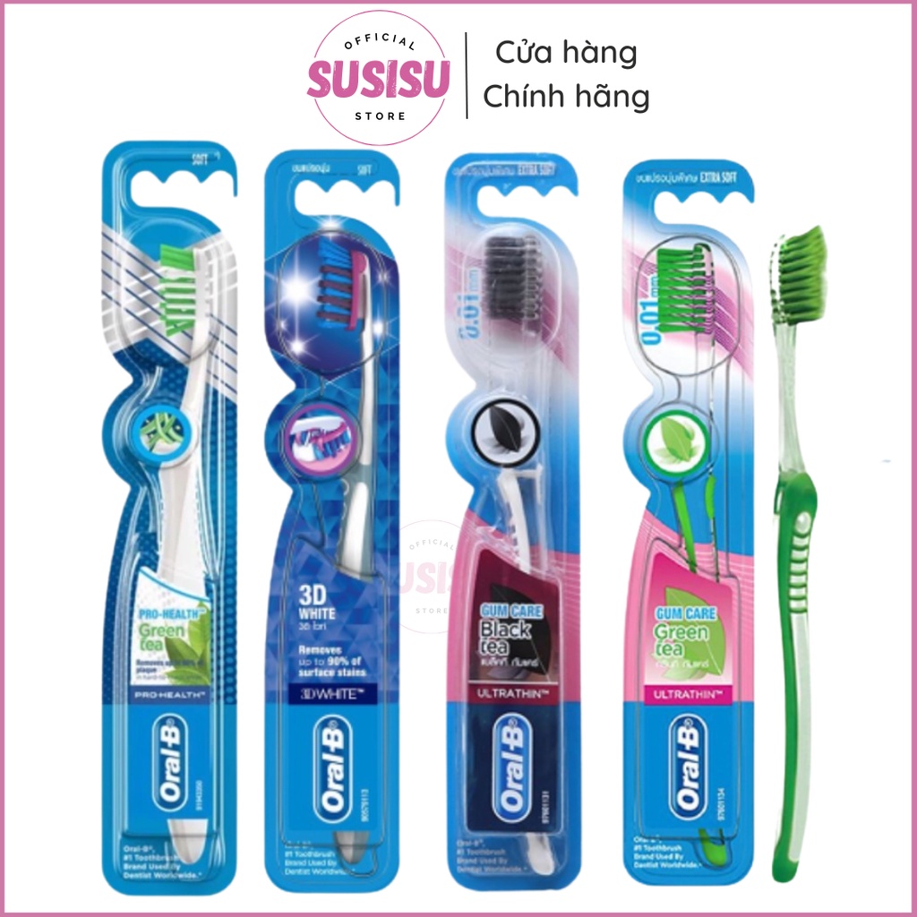 Bàn chải đánh răng ORAL B 3D White Soft / Pro-Health /Green Tea / Black Tea(1 CÁI)