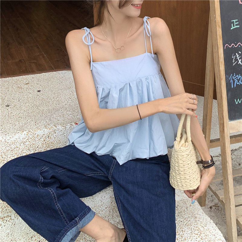 Áo Hai Dây Kiểu Pháp Thời Trang Mùa Hè Quyến Rũ Cho Nữ