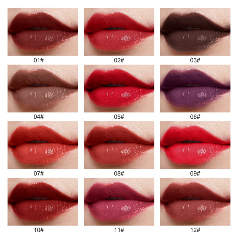 [Hàng mới về] Son môi hiệu ứng lì thiết kế hình bóng đèn trang điểm gợi cảm 12 màu sắc LAMUSELAND