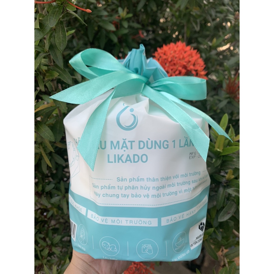 Khăn lau mặt dùng 1 lần likado, khăn khô lau mặt, lau ướt, tẩy trang