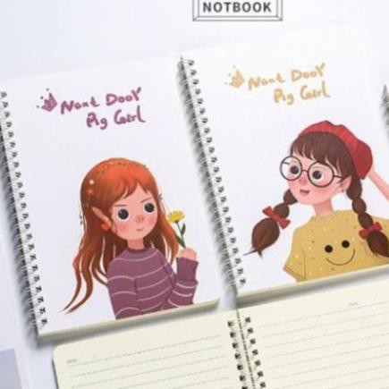 Sổ lò xo A5 NEXT DOOR PIG GIRL AOBA-SLXA5-10 (Chọn mẫu từng quyển)