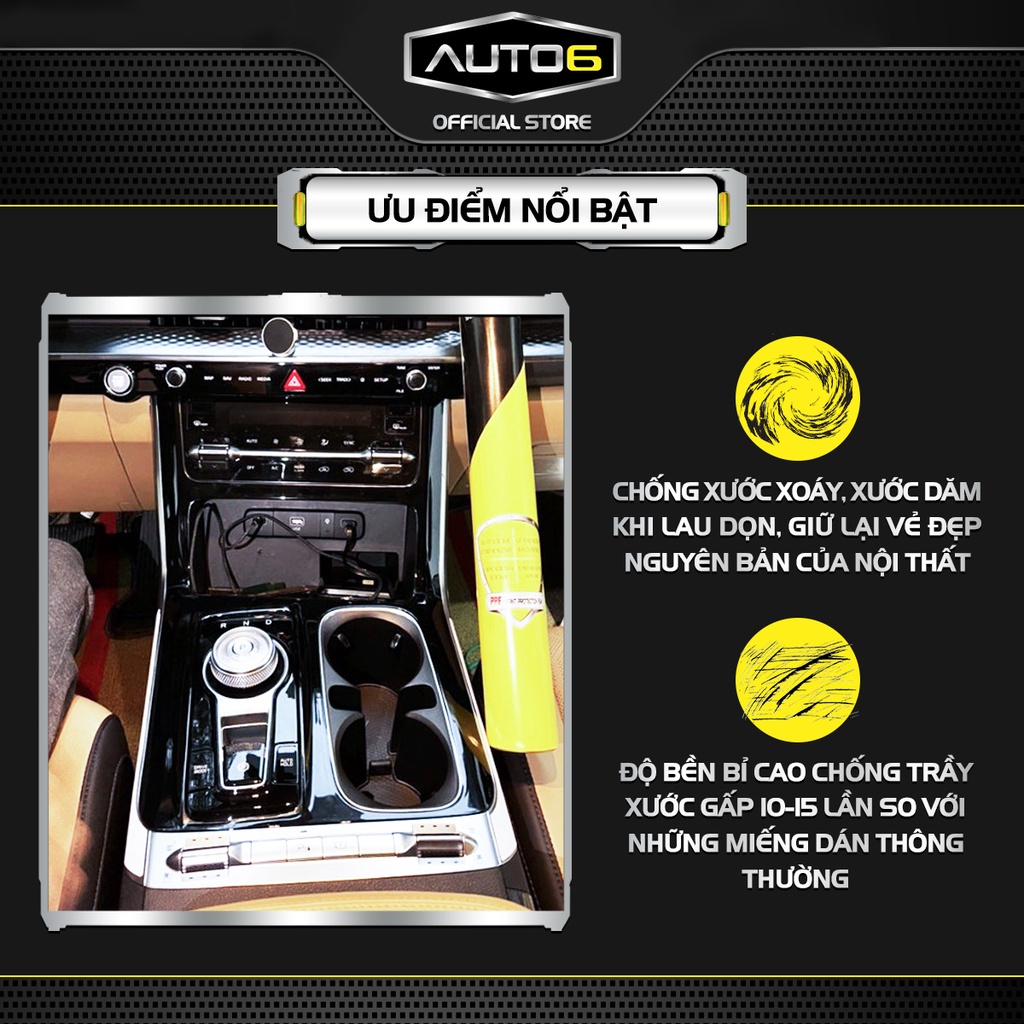 Bộ chi tiết Film PPF trong suốt dán xe CARNIVAL chống xước bảo vệ nội thất ô tô - AUTO6