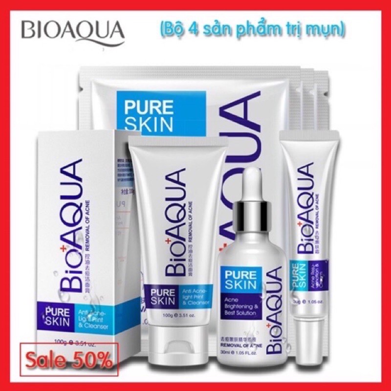 Combo Bộ Mụn 4 món Bioaqua Set mụn Bioaqua