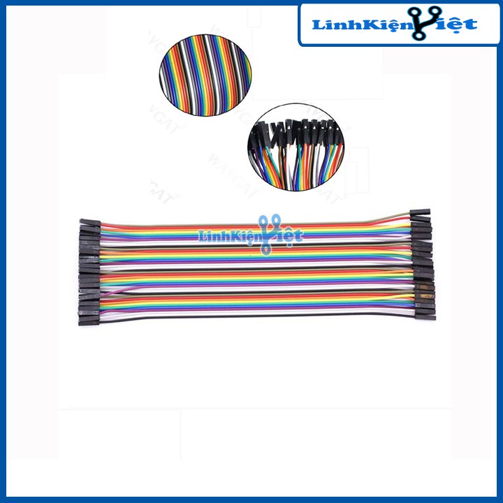 Tệp 10 Sợi Dây Nối 40P 7 Màu Dài 21Cm ( 2 Đầu Cái Cái )