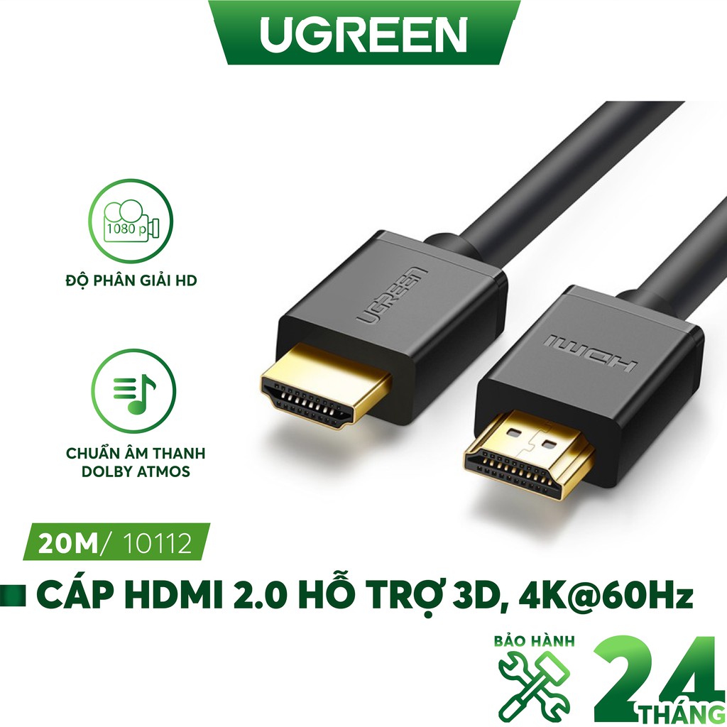 Dây HDMI 1.4 thuần đồng 19+1, dài từ 8-30m UGREEN HD104