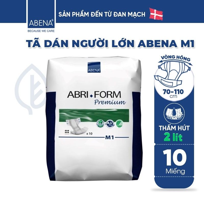 Tã dán người lớn thấm hút 2 lít Abena Abri Form M1 nhập khẩu từ Đan Mạch (gói 10 miếng)