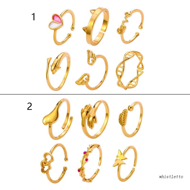 Set 6 Nhẫn Hở Ngón Chân Mạ Vàng Chống Gỉ Có Thể Điều Chỉnh Kích Thước Dành Cho Nữ