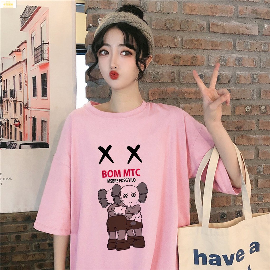 Áo Thun Tay Lỡ In Nhiệt Kaws Bom form Unisex nam nữ phong cách Ulzzang