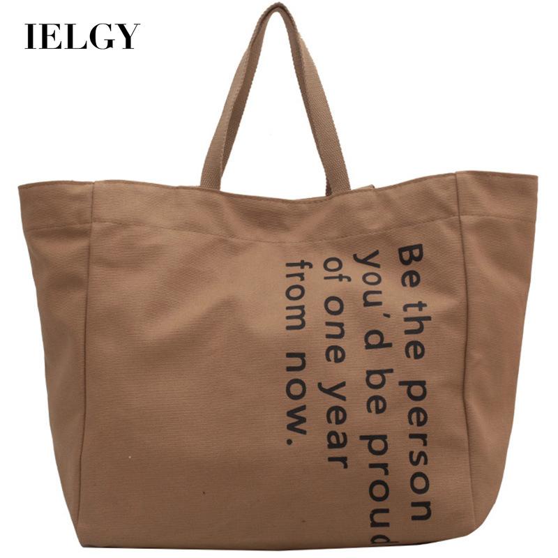 Túi tote IELGY vải canvas sức chứa lớn thời trang nhiều màu sắc cho nữ