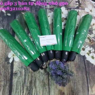 XẢ HÀNG SỐC Ô gấp 3 nhỏ gọn màu xanh lá cây cho các bạn yêu cây xanh - vì một môi trường xanh