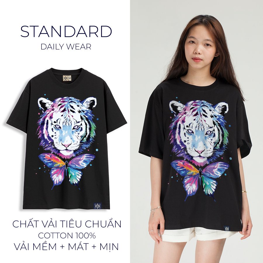Áo thun nữ unisex Hổ bạc trắng chất lừ BB3801 phông Hàn Quốc local brand MVR