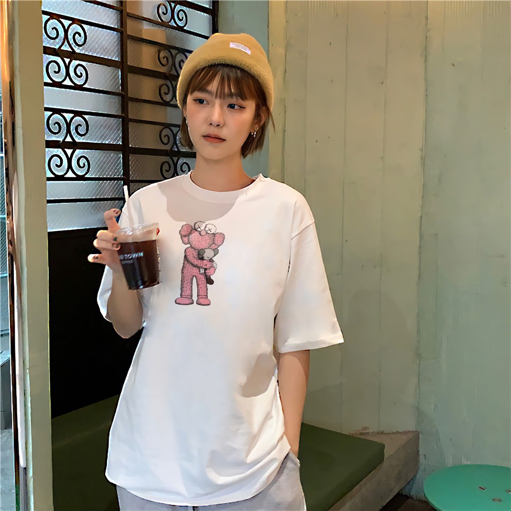 Áo thun kaws trắng đen AT017 Miucho Basic Tee vải đẹp thun cotton phông oversize Unisex tay lỡ form rộng hàn quốc