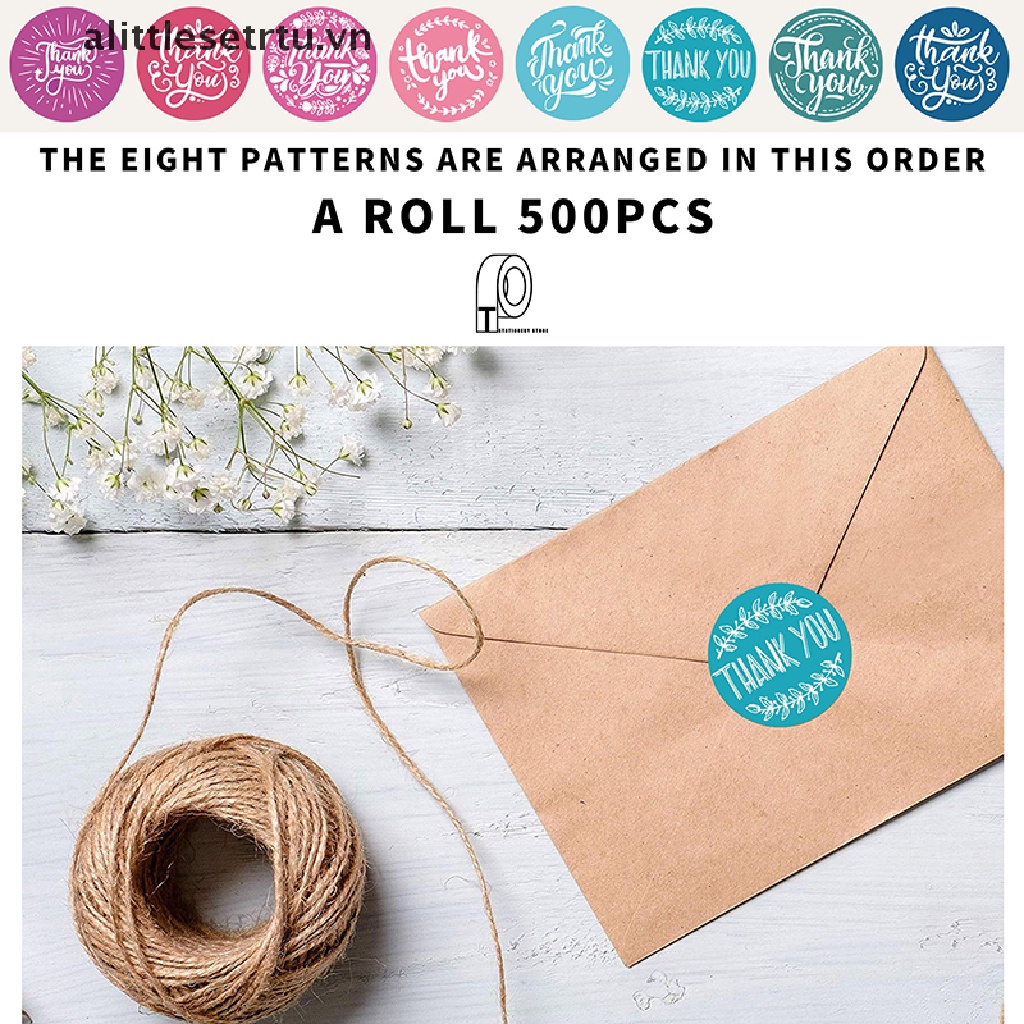 Set 500 Miếng Dán Tròn In Chữ THANK YOU Trang Trí Sổ Tay Z