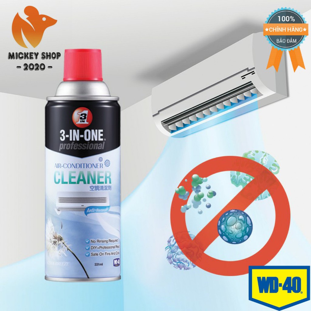 [TIỆN DỤNG] Chai Xịt Làm Sạch Máy Lạnh WD-40 3 In 1 Professional Air Conditioner Cleaner 331ml - Mickey2020shop