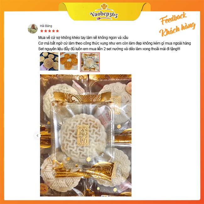 Set nguyên liệu làm bánh Trung Thu Dẻo Thập Cẩm ít ngọt, 20 Chiếc - 75g (BÁNH DẺO THẬP CẨM) - Vào Bếp 365