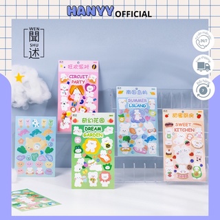 Set 2 Tấm Nhãn Dán, Sticker Chủ Đề Couple Thỏ Gấu Cute