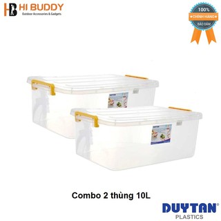 Combo 2 Thùng Nhựa Duy Tân Trong Suốt 10 Lít (41.2 x 27.2 x 14.5 cm) No.H115
