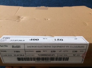 Tụ hoá 400v150uf DAEWOO hàng chuẩn.