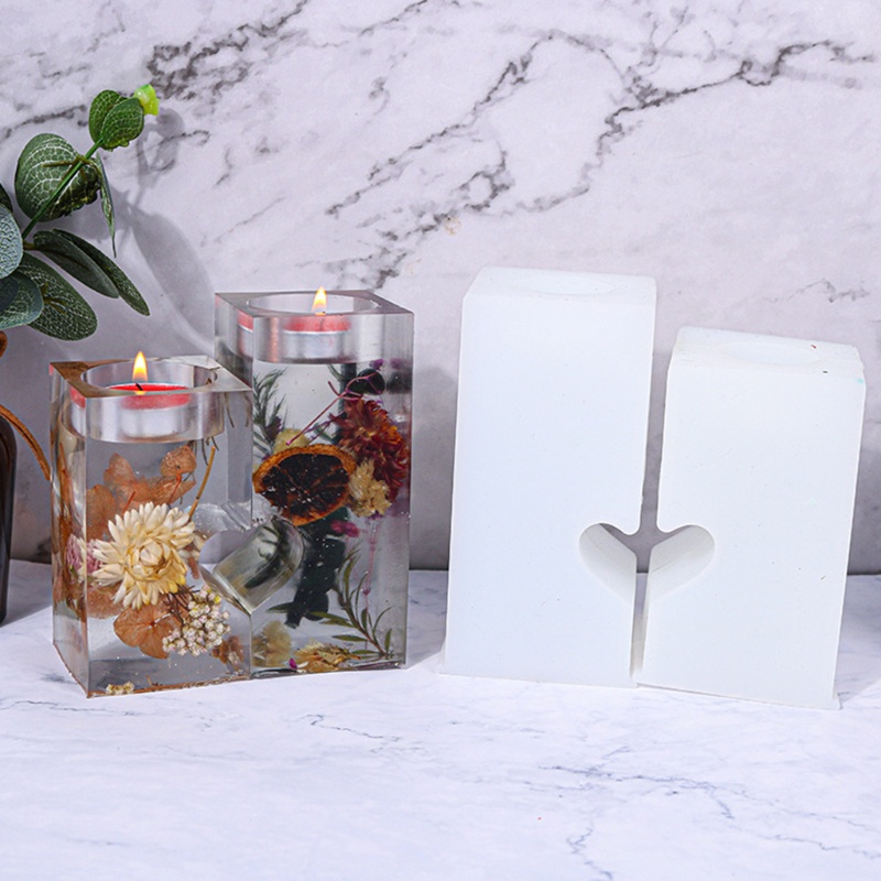 Set 1X 2 Khuôn Silicon Làm Giá Đỡ Đèn Cầy